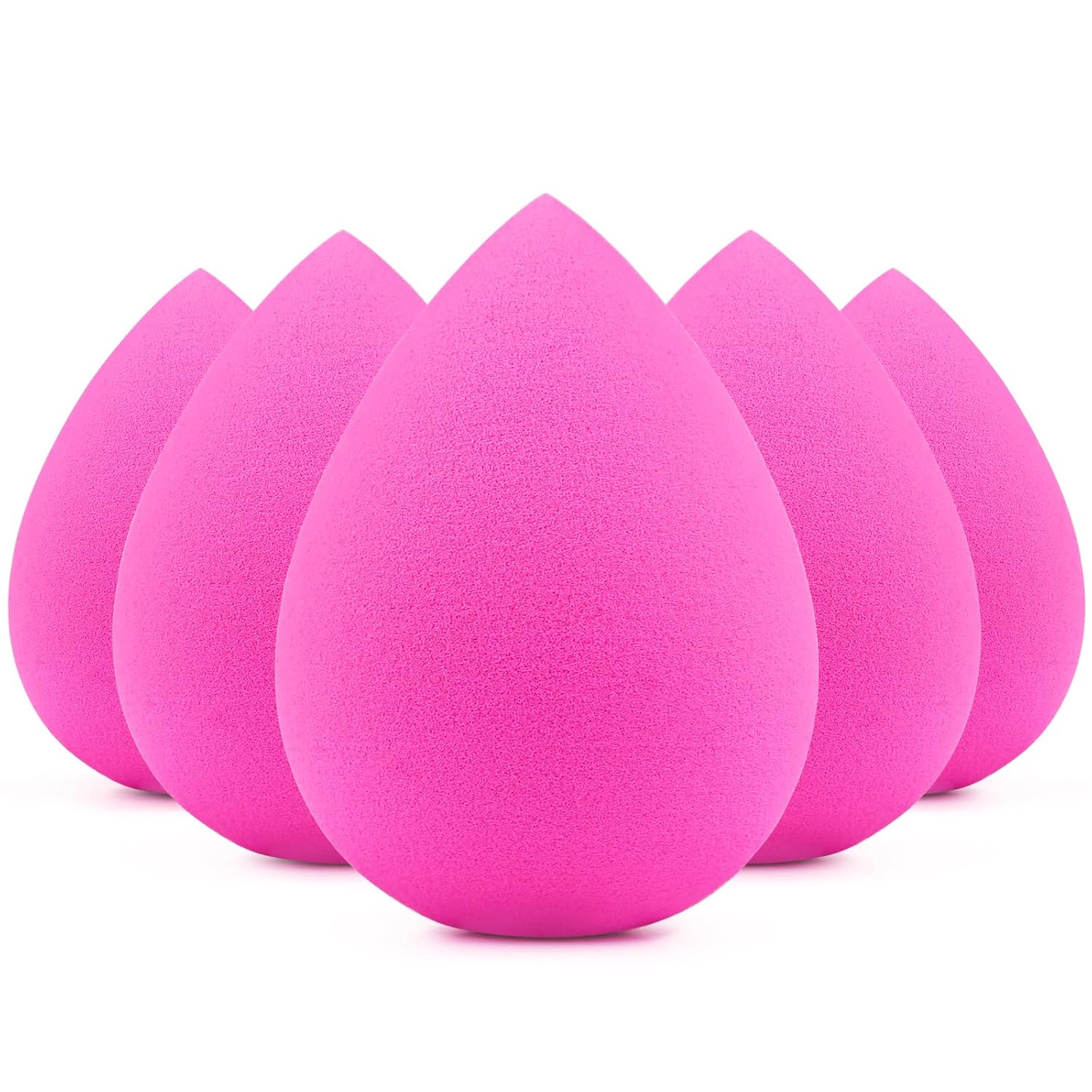 Makeup Sponge Set, 5 Pcs Foundation Blending Sponge, Beauty Sponges Flawless for Liquid, Cream, and Powder, Latex-Free and Vegan  Makeup Sponges, Black